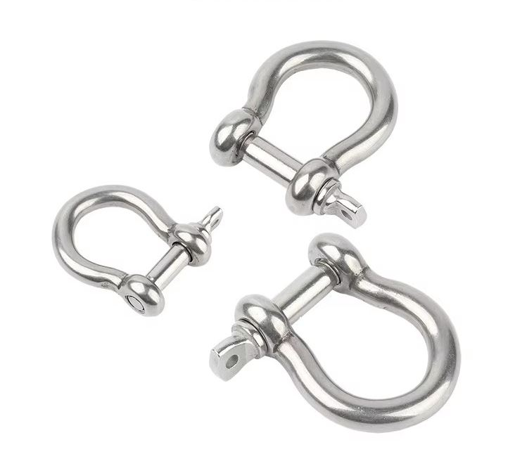 Manille inox marine – Type D ronde (plusieurs tailles)
